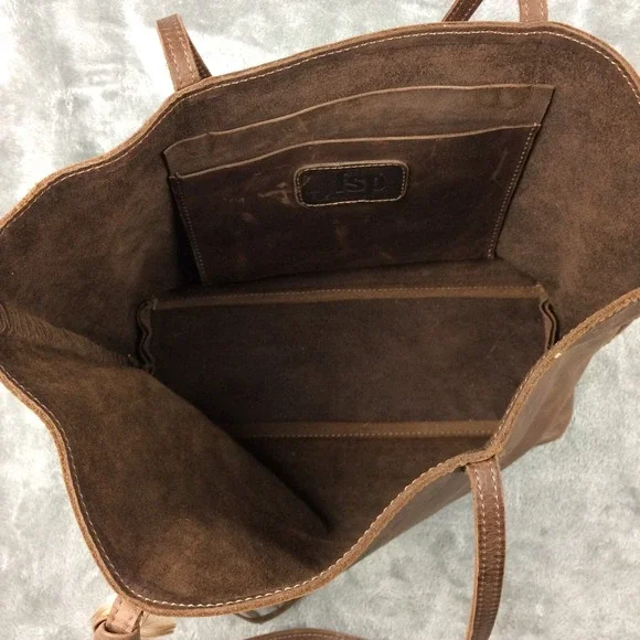 FSP Collection Leather Tote Womens Handbag Brown Open Tassel Cape Town - Picture 13 of 16